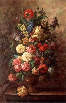 Floral, beautiful classical still life of flowers.061